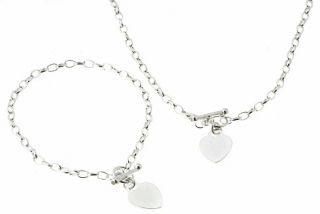 Tressa Sterling Silver Heart Toggle Bracelet/ Necklace Set Today $58