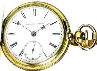 AU14 Elgin 18K Solid Gold Antique Pocket Watch 18 Size 11 Jewels Key