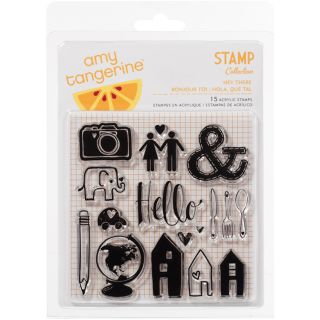 Amy Tangerine Ready Set Go Acrylic Stamps 4X4 Hey There Today $6.59