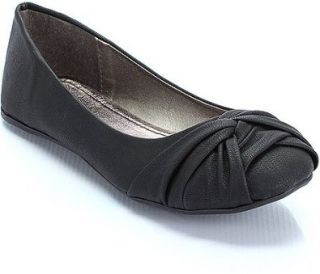 com Qupid Serina 536 Knot Embellished Ballet Flats   Black 7.5 Shoes