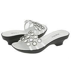 Vaneli Rimona White Blazon Patent w/ White Mesh Sandals