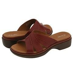 Clarks Climate Red Leather Sandal