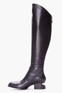 Alexander Wang Knee High Black Leather Sigrid Boots for women