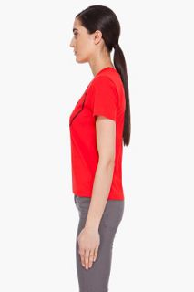 Comme Des Garçons Play  Red Heart Outline T shirt for women