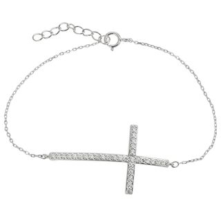 Tressa Collection Sterling Silver Cubic Zirconia Cross Bracelet
