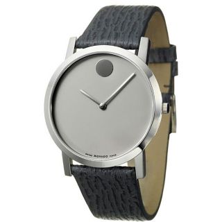 Movado Museum Mens Shark Skin Leather Strap Watch