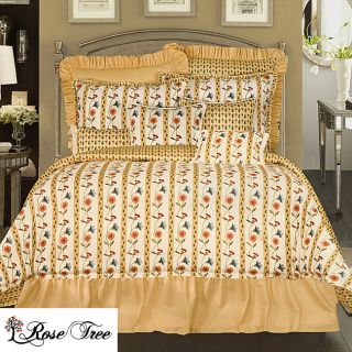 Rose Tree Market Stripe Queen size 4 piece Comforter Set