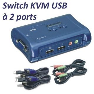 Trendnet KVM 2 ports VGA   USB + Audio TK 209K   Achat / Vente