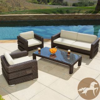 Christopher Knight Home Sonoma 4 piece Wicker Outdoor Sofa Set Today