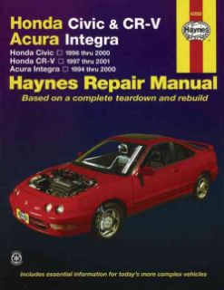 Honda Civic & CR V, Acura Integra Automotive Repair Manual Honda
