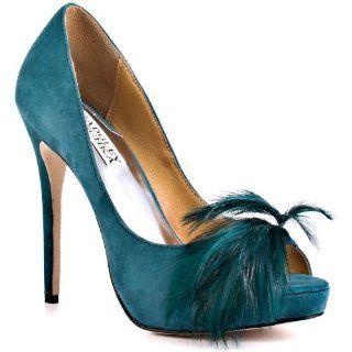  Womens Shoe Ginnie   Teal Leather by Badgley Mischka Shoes