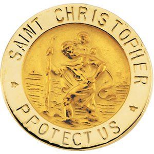 14K Gold St. Christopher Lapel Pin Jewelry