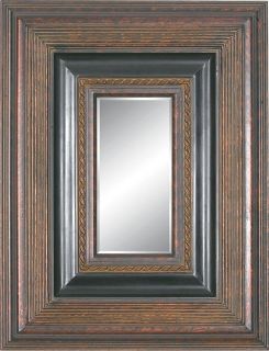 Rectangular 8 x 16 Framed Dark Gold and Black Decorative Wall Mirror