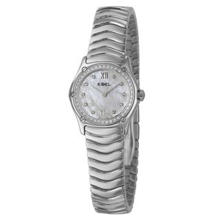 Ebel Womens Classic Wave Stainless Steel Diamond Quartz Watch