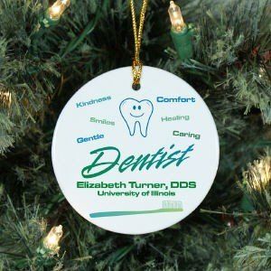 Personalized Dentist Christmas Ornament Ceramic Dentist