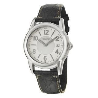 Coach Mens Carlyle Silver Dial Leather Watch