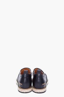 Dsquared2 Black Leather Boat Shoes for men