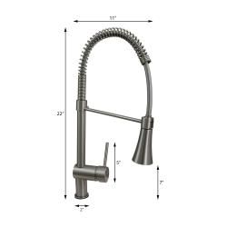 Dyconn 22 inch Contemporary Kitchen Brushed Nickel Swivel Faucet