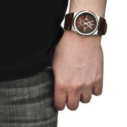 Unlisted Mens Brown Leather Strap Watch