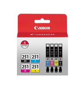 Canon CLI 251 BK/CMY 4 PK Value Pack Ink for Canon InkJet