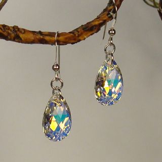 Jewelry by Dawn Sterling Silver Crystal AB Pear Earrings Today $14.99