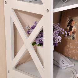 White 4 tier Display CabinetBook Shelf