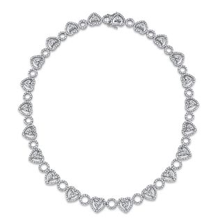18k White Gold 16 3/5ct TDW Diamond Heart Necklace (G H, I1