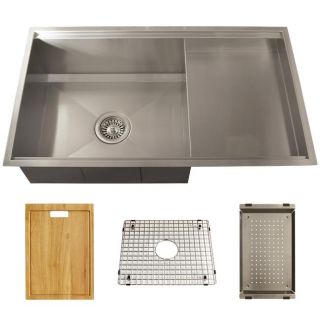Ticor Royal Stainless Steel 16 gauge Prep Undermount Kitchen Sink