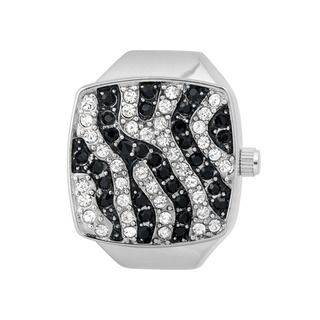 Vernier Womens V903 Silver Zebra Print Ring Watch