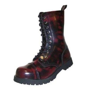Boots & Braces Stiefel 10 Loch Rangers Burgundy Rot Schuhe