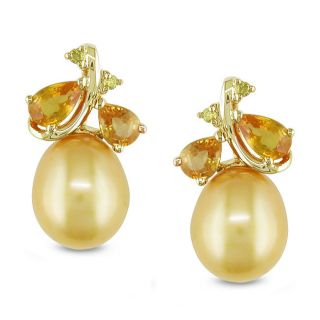 golden pearl sapphire diamond accent earrings 8 8 5 mm msrp $ 429 57