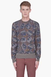Marc Jacobs Grey Letter Print Sweater for men