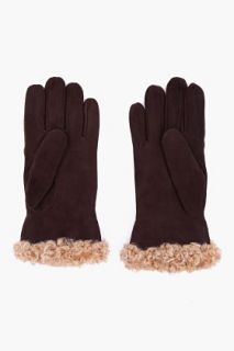Dsquared2 Brown Plaid Wool Gloves for men