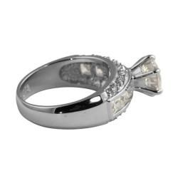 Ultimate CZ Platinum over Silver Round and Princess Cubic Zirconia