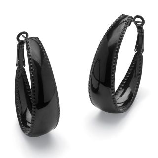 Toscana Collection Stainless Steel Black Ruthenium Tailored Earrings