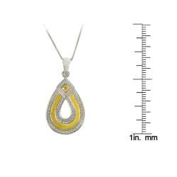 14k Gold and Sterling Silver Teardrop Necklace
