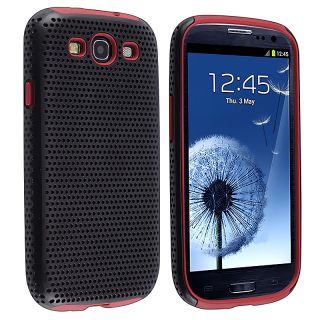 Red/ Black Hybrid Case for Samsung Galaxy S III/ S3