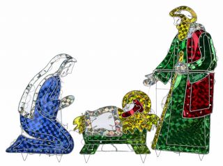 2D Holographic Nativity Set with 175 Lights