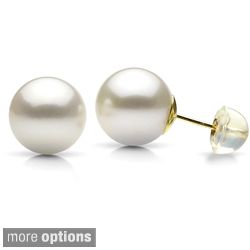 gold round akoya pearl stud earrings 8 5 9 mm msrp $ 186 00 today