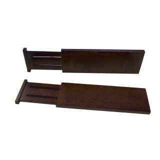 Expandable Walnut Stained Wood 2 piece Drawer Divider Set