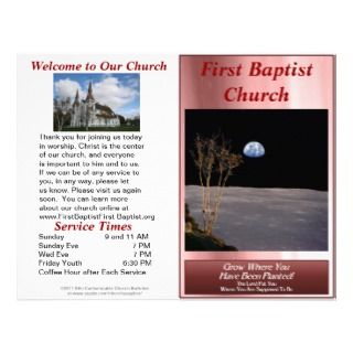 Customizable Weekly Church Bulletin (Inside Blank) Letterhead Design
