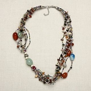 Chunky Agates and Seed Beads Necklace (India)