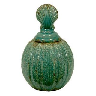 Urban Trends 10H in. Ceramic Canister Shell Collection   Decorative