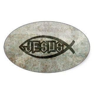 Städtische konkrete Jesus Fische Sticker